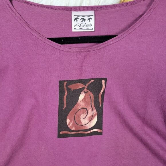 Artworks Graphic Boxy Shirt Hand‎ paint Art to wear Lagenlook - Picture 6 of 6